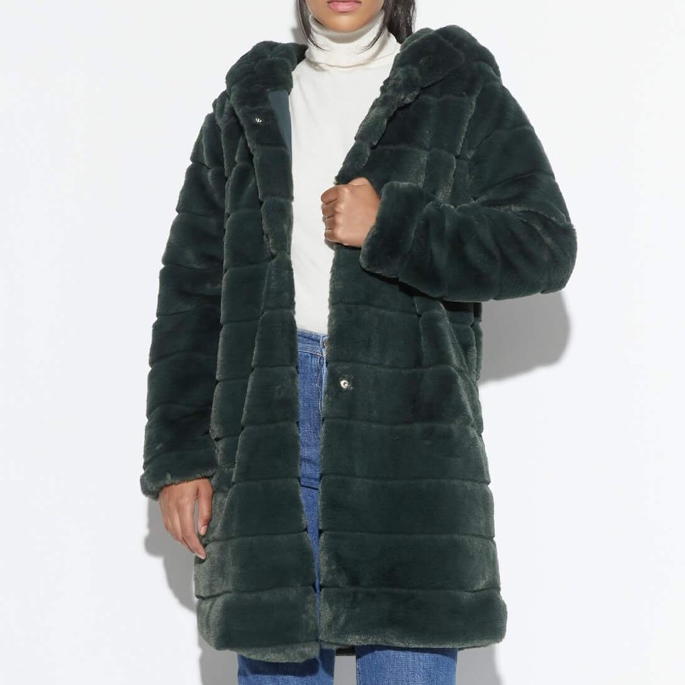 Apparis Celina coat in dark green EUC size m